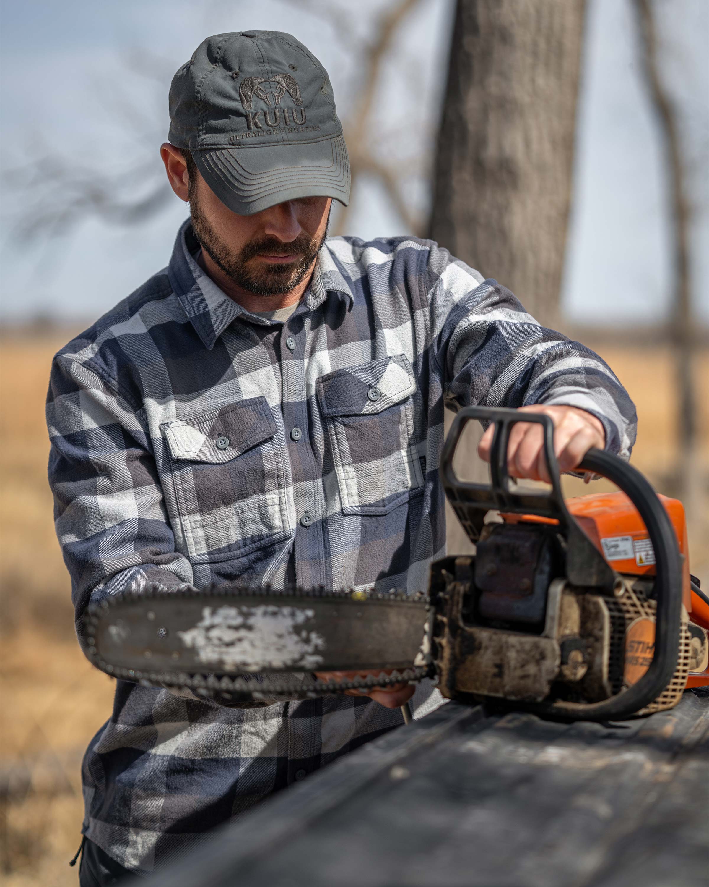 Field Flannel Shirt | Steel Blue Trio - Image 4