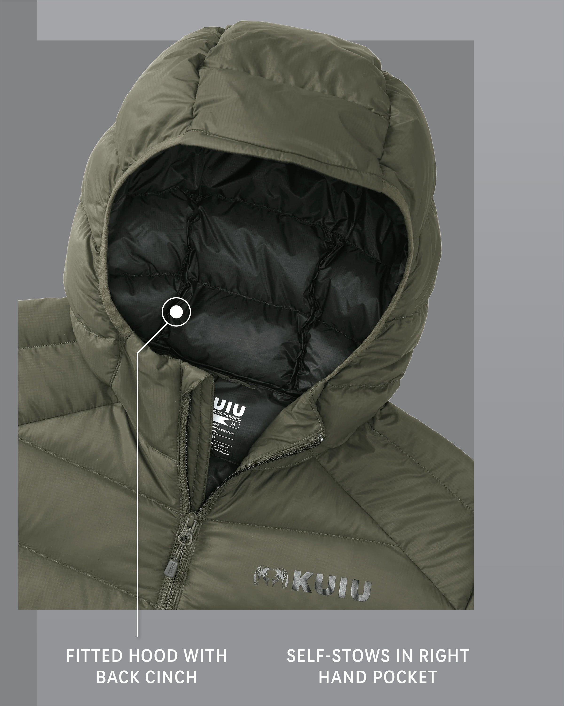 Super Down LT Hooded Jacket | Ash - Image 3